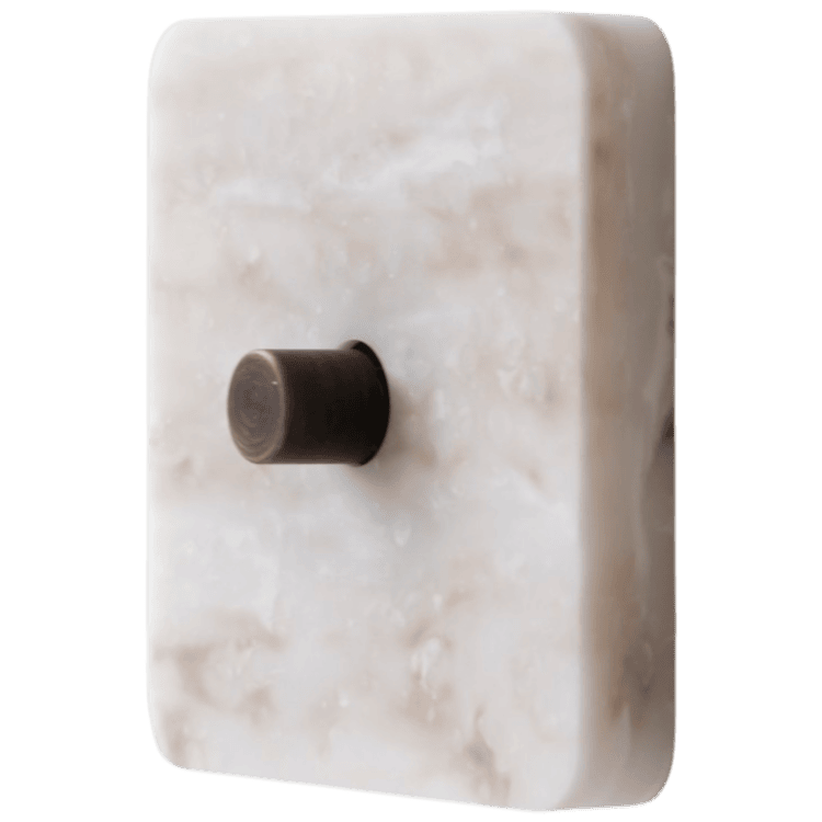 Bright Light exclusieve dimmer in marmer met verouderd messing knopje
